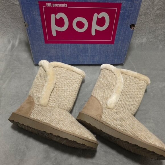 Women's Pop Mid-Calf Swan Boots‎ – Oatmeal – Size 9M – New in Box (Box Damaged) - Picture 1 of 6